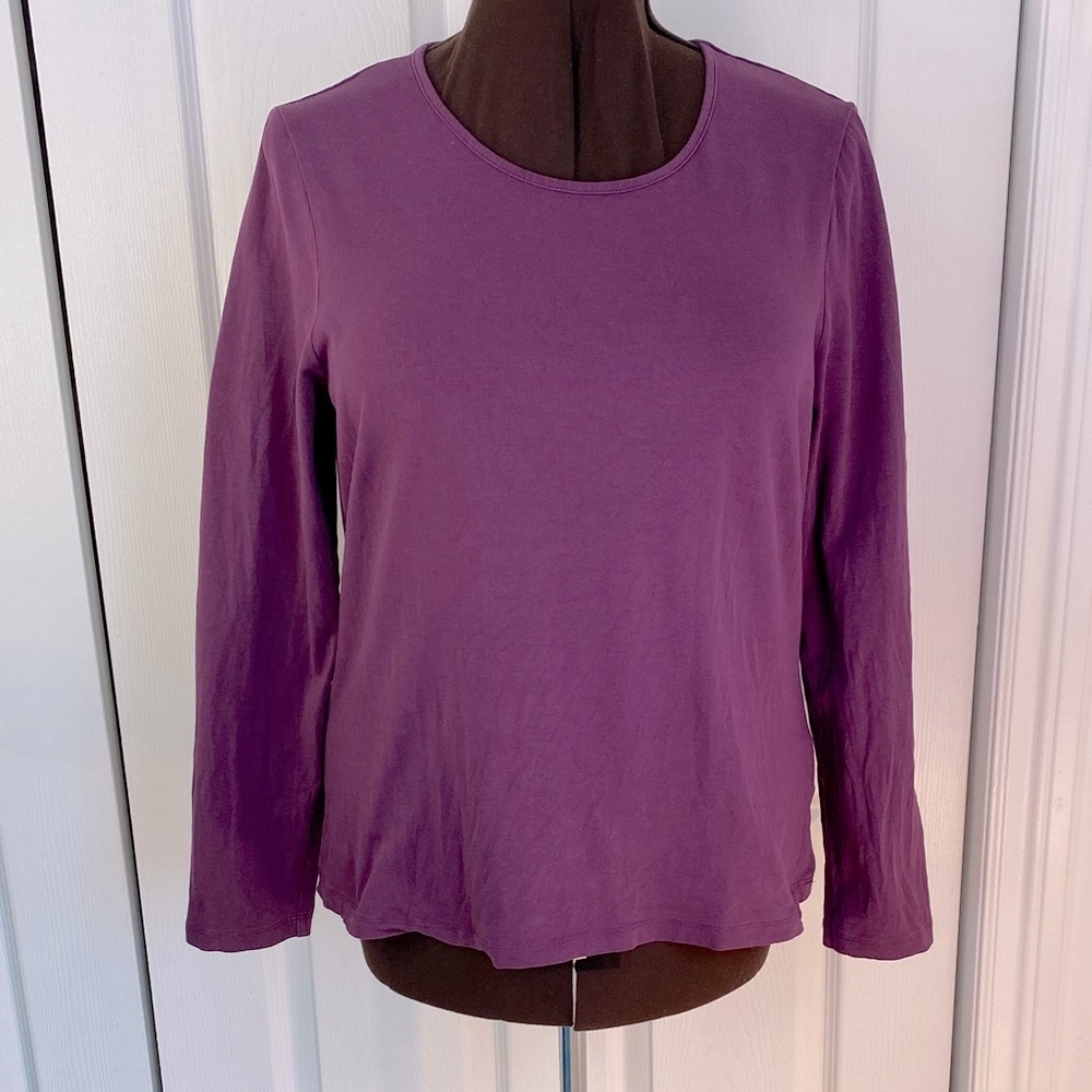 4 for $25 - Reitmans Cotton Spandex Rich Purple Crew Neck Top, XL